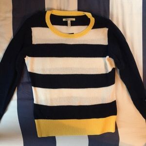 Navy and white striped sailor sweater